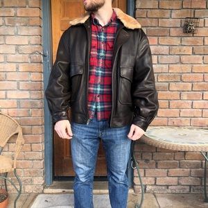 Leather and Sherpa jacket